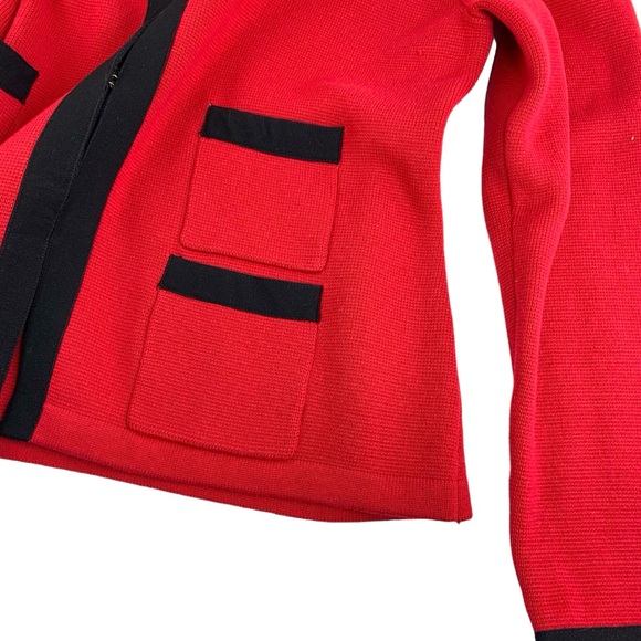 NWT Talbots Sweater Blazer in Red and Black - Picture 4 of 5